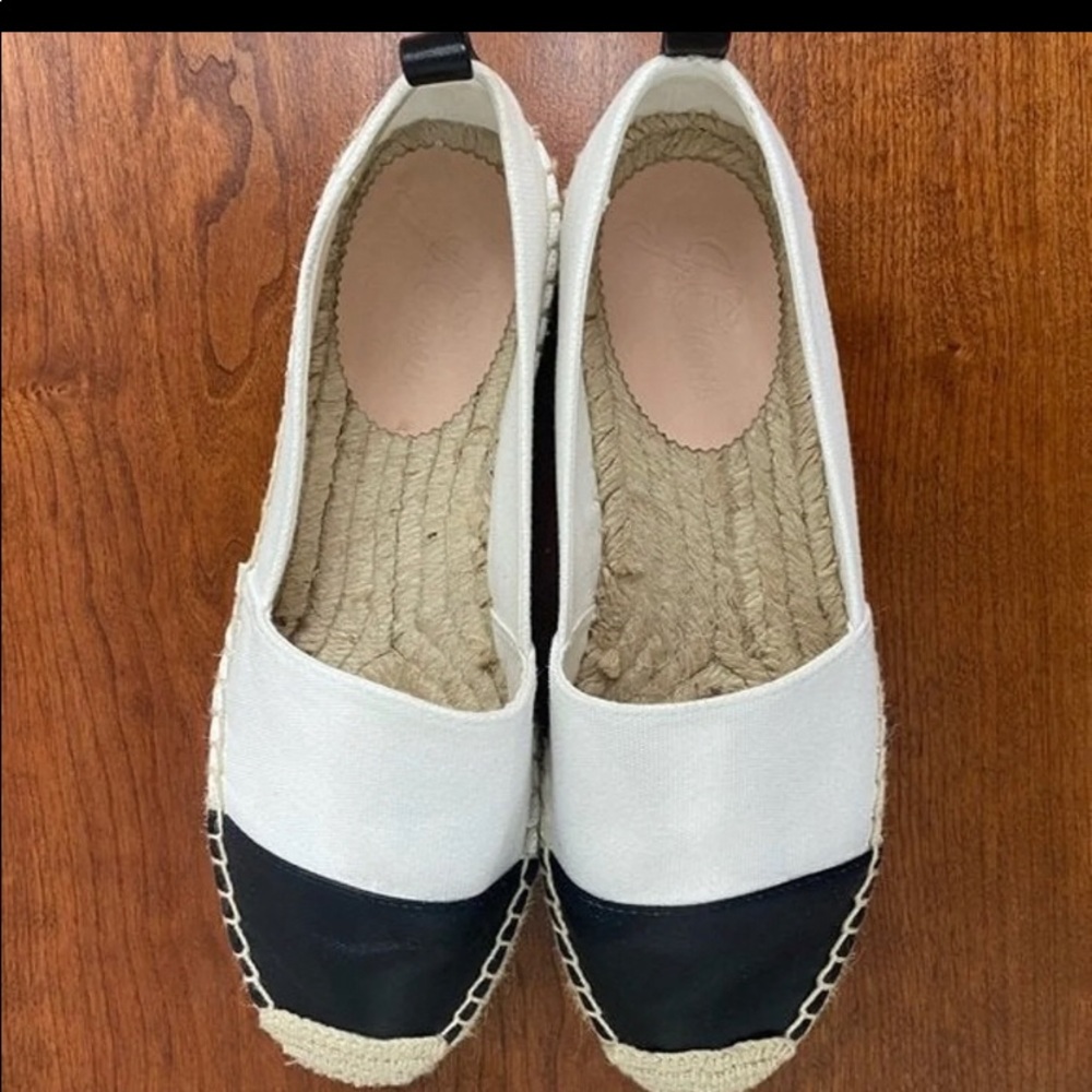 Jcrew cap toe black and cream espadrilles!!!